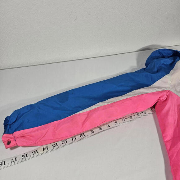 Athletic Works Colorful Sporty Retro Full Zip Windbreaker Jacket Womens XL 14-16 - Picture 2 of 9